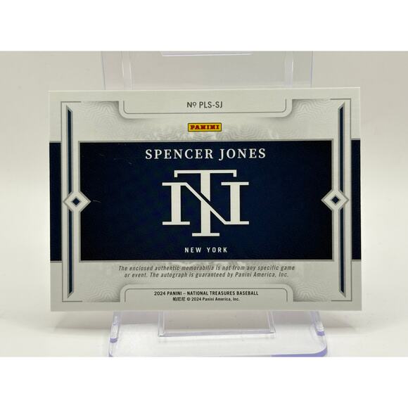 2024 National Treasures Spencer Jones Bat Relic Auto 10/49 SP New York Yankees - Picture 2 of 2